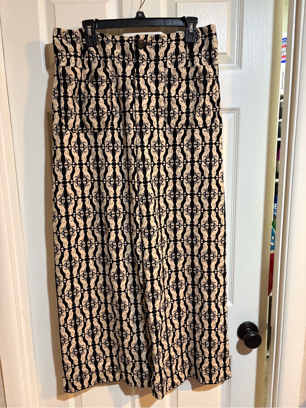 Maeve Collette Printed Black and Cream Pants